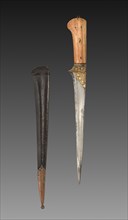 Dagger with Brown Leather Case, 1700s-1800s. Creator: Unknown.
