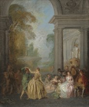 Dancers in a Pavilion, 1720s. Creator: Jean-Baptiste Pater (French, 1695-1736).