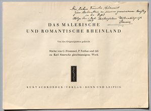 Das Malerische und Romantische Rheinland, 1928. Creator: Henry Winkles (British, 1801-1900); Kurt Schroeder.