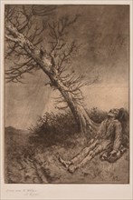 Death of a Vagabond, c. 1875. Creator: Alphonse Legros (French, 1837-1911).