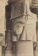 Dendera, Interior of the Temple, Hathor Capitals, c. 1870s - 1880. Creator: Antonio Beato (British, c. 1825-1903).