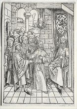 Der Schatzbehalter: Christ before Caiaphas (verso), 1491. Creator: Michael Wolgemut (German, 1434-1519).
