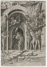 Descent into Limbo, c. 1490-1500. Creator: Giovanni Antonio da Brescia (Italian).