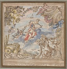 Design for a Ceiling: Mars and Aries, 1700s. Creator: Unknown.