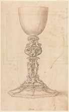 Design for a Chalice (recto) Architectural Plan (verso), mid 1500s. Creator: Luzio Romano (Italian, active 1528-75).
