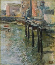 Deserted Wharf (The Old Mill at Cos Cob), c.1900-1902. Creator: John Henry Twachtman (American, 1853-1902).