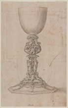 Design for a Chalice (recto), mid 1500s. Creator: Luzio Romano (Italian, active 1528-75).