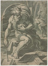 Diogenes, c. 1524-1527. Creator: Ugo da Carpi (Italian, c. 1479-c. 1532).