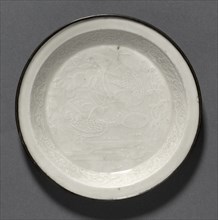 Dish with Ducks in Lotus Pond: Ding Ware, 12th Century. Creator: Unknown.