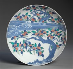 Dish with Sweet Osmanthus and Cloud, c. 1688-1716. Creator: Unknown.