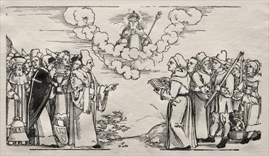 Dispute between Luther and a Catholic Theologian. Creator: Hans Sebald Beham (German, 1500-1550).