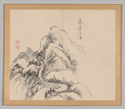 Double Album of Landscape Studies after Ikeno Taiga, Volume 1 (leaf 34), 18th century. Creator: Aoki Shukuya (Japanese, 1789).