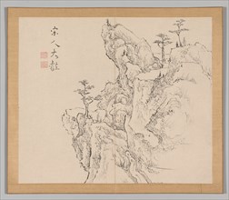 Double Album of Landscape Studies after Ikeno Taiga, Volume 2 (leaf 1), 18th century. Creator: Aoki Shukuya (Japanese, 1789).