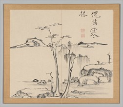 Double Album of Landscape Studies after Ikeno Taiga, Volume 2 (leaf 15), 18th century. Creator: Aoki Shukuya (Japanese, 1789).