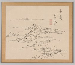 Double Album of Landscape Studies after Ikeno Taiga, Volume 2 (leaf 8), 18th century. Creator: Aoki Shukuya (Japanese, 1789).