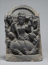 Durga Slaying the Buffalo Demon Mahisha, 800s. Creator: Unknown.