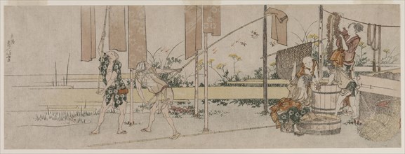 Dyers at Work, c. 1800. Creator: Katsushika Hokusai (Japanese, 1760-1849).