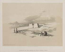 Egypt and Nubia, Volume I: Approach to the Temple of Wady Saboua, Nubia, 1847. Creator: Louis Haghe (British, 1806-1885); F.G.Moon, 20 Threadneedle Street, London.