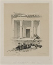 Egypt and Nubia, Volume I: Entrance to the Caves of Beni-Hasan, 1847. Creator: Louis Haghe (British, 1806-1885); F.G.Moon, 20 Threadneedle Street, London.