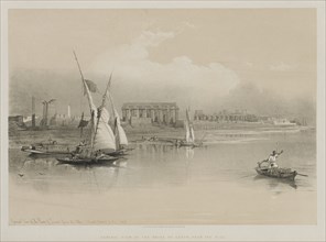 Egypt and Nubia, Volume I: General View of the Ruins of Luxor, From the Nile, 1846. Creator: Louis Haghe (British, 1806-1885); F.G.Moon, 20 Threadneedle Street, London.