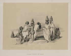 Egypt and Nubia, Volume I: Nubian Women at Kortie, on the Nile, 1847. Creator: Louis Haghe (British, 1806-1885); F.G.Moon, 20 Threadneedle Street, London.