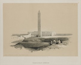 Egypt and Nubia, Volume I: Obelisk at Alexandria, Commonly called Cleopatra's Needle, 1846. Creator: Louis Haghe (British, 1806-1885); F.G.Moon, 20 Threadneedle Street, London.