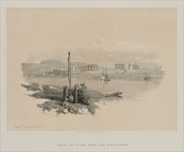 Egypt and Nubia, Volume I: Ruins of Luxor from the South-West, 1846. Creator: Louis Haghe (British, 1806-1885); F.G.Moon, 20 Threadneedle Street, London.