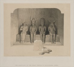 Egypt and Nubia, Volume I: Sanctuary of the Temple of Aboo-Simbel, Nubia, 1846. Creator: Louis Haghe (British, 1806-1885); F.G.Moon, 20 Threadneedle Street, London.