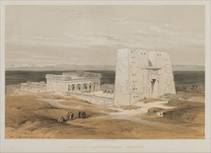 Egypt and Nubia, Volume I: Temple at Edfou, Ancient Apollinopolis, Upper Egypt, 1847. Creator: Louis Haghe (British, 1806-1885); F.G. Moon, 20 Threadneedle Street, London.