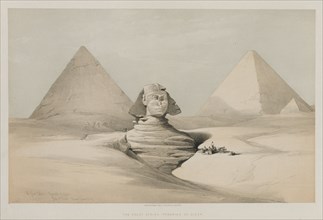 Egypt and Nubia, Volume I: The Great Sphinx, Pyramids of Gezeeh, 1846. Creator: Louis Haghe (British, 1806-1885); F.G.Moon, 20 Threadneedle Street, London.