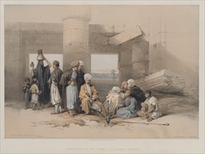 Egypt and Nubia, Volume II: Entrance of the Temple of Amun, Thebes, 1847. Creator: Louis Haghe (British, 1806-1885); F.G. Moon, 20 Threadneedle Street, London.