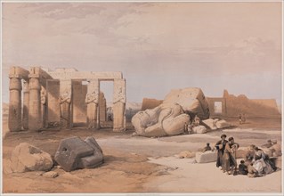 Egypt and Nubia, Volume II: Fragments of the Great Colossi at the Memnonium, Thebes, 1847. Creator: Louis Haghe (British, 1806-1885); F.G.Moon, 20 Threadneedle Street, London.