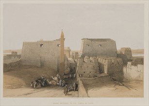 Egypt and Nubia, Volume II: Grand Entrance to the Temple of Luxor, 1848. Creator: Louis Haghe (British, 1806-1885); F.G.Moon, 20 Threadneedle Street, London.