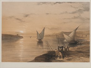 Egypt and Nubia, Volume II: Hagar Setsilis, 1847. Creator: Louis Haghe (British, 1806-1885); F.G.Moon, 20 Threadneedle Street, London.
