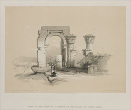 Egypt and Nubia, Volume II: Ruins - Temple on the Island of Biggeh, Nubia, 1847. Creator: Louis Haghe (British, 1806-1885); F.G.Moon, 20 Threadneedle Street, London.
