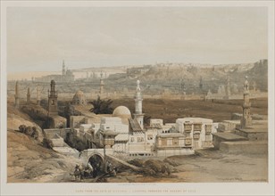 Egypt and Nubia, Volume III: Cairo from the Gate of Citzenib, Looking towards the Desert of Suez, 18 Creator: Louis Haghe (British, 1806-1885); F.G. Moon, 20 Threadneedle Street, London.