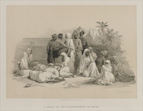 Egypt and Nubia, Volume III: In the Slave Market at Cairo, 1849. Creator: Louis Haghe (British, 1806-1885); F.G.Moon, 20 Threadneedle Street, London.