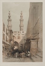 Egypt and Nubia, Volume III: Minarets, and Grand Entrance of the Metwaleys, at Cairo, 1848. Creator: Louis Haghe (British, 1806-1885); F.G.Moon, 20 Threadneedle Street, London.