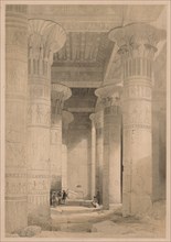 Egypt and Nubia: Volume I - Frontispiece, View under the Grand Portico, Philae, 1838. Creator: Louis Haghe (British, 1806-1885).