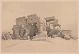 Egypt and Nubia: Volume I - No. 1, No. 2, Remains of the Portico of the Temple of Kom Ombo, 1838. Creator: Louis Haghe (British, 1806-1885).