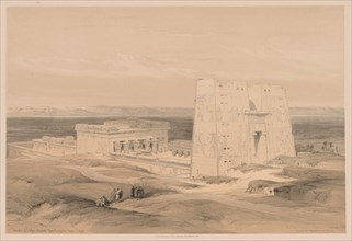 Egypt and Nubia: Volume I - No. 34, Temple of Edfou. Ancient Appolinopolis, Upper Egypt, 1838. Creator: Louis Haghe (British, 1806-1885).