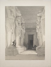 Egypt and Nubia: Volume I - No. 9, Excavated Temple of Gyrshe, Nubia, 1838. Creator: Louis Haghe (British, 1806-1885).