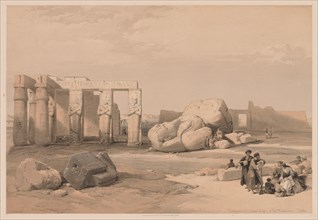 Egypt and Nubia: Volume II - No. 4, Fragments of the Great Colossi, at the Memnonium, 1838. Creator: Louis Haghe (British, 1806-1885).