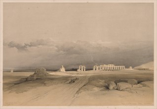 Egypt and Nubia: Volume II - No. 8, Ruins of the Memnonium, Thebes, 1838. Creator: Louis Haghe (British, 1806-1885).