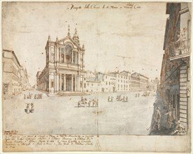 Eighteen Views of Rome: Santa Maria in Via Lata, 1665. Creator: Lievin Cruyl (Flemish, c. 1640-c. 1720).