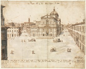 Eighteen Views of Rome: The Church of the Gesù, 1665. Creator: Lievin Cruyl (Flemish, c. 1640-c. 1720).