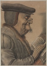 Elderly Man Reading a Book, first half 1600s. Creator: Nicolas Lagneau (French, 1590-1666).