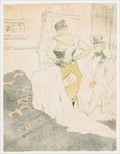 Elles: Woman In a Corset, 1896. Creator: Henri de Toulouse-Lautrec (French, 1864-1901).