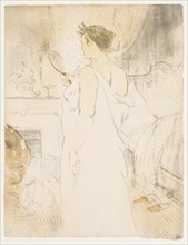 Elles: Woman with a Hand Mirror, 1896. Creator: Henri de Toulouse-Lautrec (French, 1864-1901).