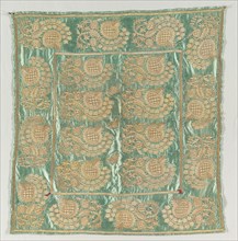 Embroidered envelope with closures, late 1700s to early 1800s. Creator: Unknown.
